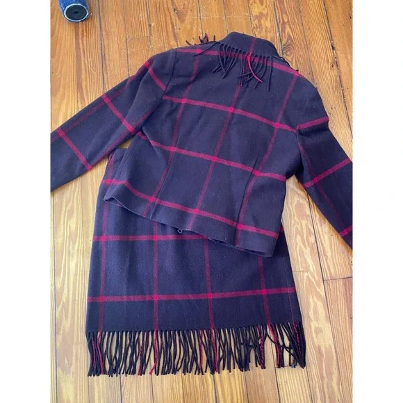 Worth Skirt Suit‎ Size 8  Jacket Skirt Fringe Wool brown Elegant Chic Career - Picture 8 of 8